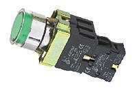 ΜΠΟΥΤΟΝ Φ22 ΜΕΤΑΛ. ΠΡΑΣΙΝΟ ΦΩΤ 230V.  LAY5-BW3361