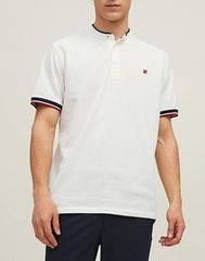 Jack & Jones Ανδρική Βαμβακερή Μπλούζα Polo Άσπρο Regular Fit (12171658) (50% Βαμβάκι, 50% Πολυεστέρας)