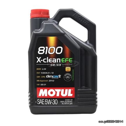 Motul 8100 X-CLEAN EFE 5W30 C2/C3 4lt, Λάδι κινητήρα