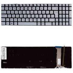 Πληκτρολόγιο Ελληνικό - Greek Laptop Keyboard για Asus N551 G551 G741 G771 0KNB0-662BUI00 0KNB0-662BUS00 NSK-UPPBQ 9Z.N8BBC.P01 PK13183110S GR Silver No Frame ( Κωδ. 40422GRBIGENTERBACKL )