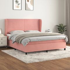 Κρεβάτι Boxspring με Στρώμα Ροζ 180x200 εκ. Βελούδινο 3129110