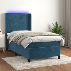 ΚΡΕΒΑΤΙ BOXSPRING ΜΕ ΣΤΡΩΜΑ & LED ΣΚ. ΜΠΛΕ 100X200ΕΚ. ΒΕΛΟΥΔΙΝΟ 3139431