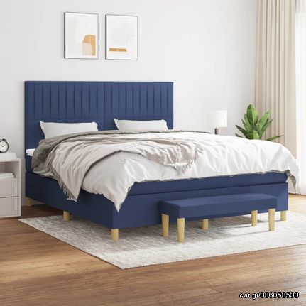 ΚΡΕΒΑΤΙ BOXSPRING ΜΕ ΣΤΡΩΜΑ ΜΠΛΕ 180X200 ΕΚ. ΥΦΑΣΜΑΤΙΝΟ 3137339