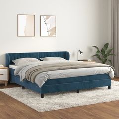 ΚΡΕΒΑΤΙ BOXSPRING ΜΕ ΣΤΡΩΜΑ ΣΚΟΥΡΟ ΜΠΛΕ 160X200 ΕΚ. ΒΕΛΟΥΔΙΝΟ 3127623