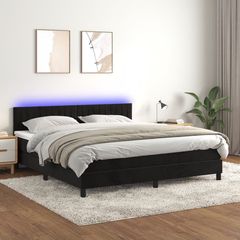 ΚΡΕΒΑΤΙ BOXSPRING ΜΕ ΣΤΡΩΜΑ & LED ΜΑΥΡΟ 160X200 ΕΚ. ΒΕΛΟΥΔΙΝΟ 3134533