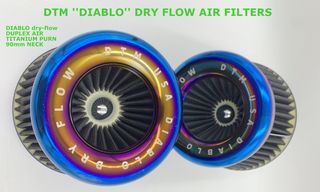 XOANES DRY-FLOW 90mm DTM NEW ''DIABLO'' TITANIUM BURN XOANES 90mm NECK/ HIGH 130mm-/BASE DIAM.150mm-/TOP DIAM.120mm/ dublex air system