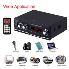 KINTER T2 Power Amplifier Audio Karaoke Home Theater 2-Channel Bluetooth Class D USB/TF AUX Input - KINTER