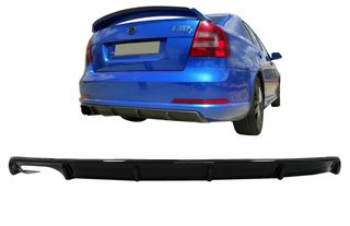 ΠΙΣΩ ΣΠΟΙΛΕΡ Rear Bumper Valance Air Diffuser Skoda Octavia II (2004-2009) Piano Black