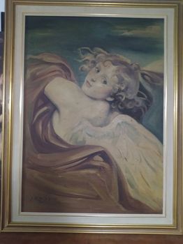Πίνακας που απεικονίζει ξανθό κορίτσι (διαστάσεις: 64,5 Χ 84 cm)