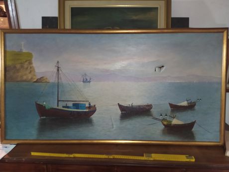 Πίνακας "5 βάρκες" (διαστάσεις: 123Χ64 cm)