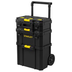 Το STANLEY® Modular Rolling Tool box είναι μια φορητή λύση συνεργείου 3 σε 1 που χωρίζεται σε τρία κιβώτια εργαλείων μέσα σε λίγα δευτερόλεπτα. Οι τροχοί βαρέως τύπου 7 ιντσών παρέχουν ομαλή κινητικότ