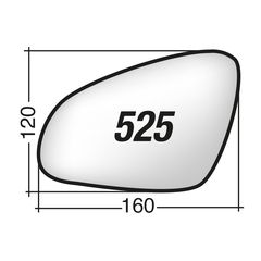 Κρύσταλλο καθρέπτη δεξί και αριστερό OPEL ASTRA (J) 2009 - 2015 OPEL ASTRA SPORTS TOURER 2010 - 2015 OPEL ADAM 2012