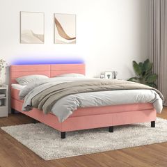 ΚΡΕΒΑΤΙ BOXSPRING ΜΕ ΣΤΡΩΜΑ & LED ΡΟΖ 140X200 ΕΚ. ΒΕΛΟΥΔΙΝΟ 3134470