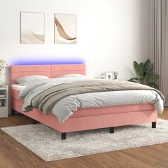 ΚΡΕΒΑΤΙ BOXSPRING ΜΕ ΣΤΡΩΜΑ & LED ΡΟΖ 140X190 ΕΚ. ΒΕΛΟΥΔΙΝΟ 3134464