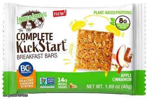Lenny & Larry's Complete KickStart, Protein Breakfast Bars 48gr Apple Cinnamon