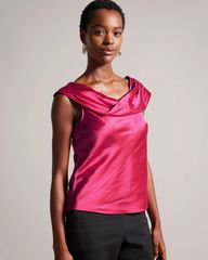 Ted Baker DEANAAH Asymmetric Cowl Satin Top 271272