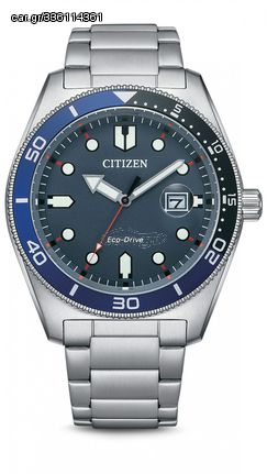 Ρολόι Citizen Sports Eco-Drive με ασημί μπρασελέ AW1761-89L