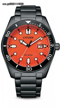 Ρολόι Citizen Sports Eco-Drive με μαύρο μπρασελέ AW1765-88X