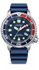 Ρολόι Citizen Promaster Diver's Eco-Drive με μπλε λουράκι BN0168-06L