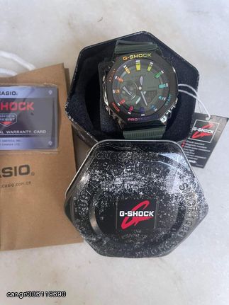 casio casiOAK GA-2100 GREEN RAINBOW