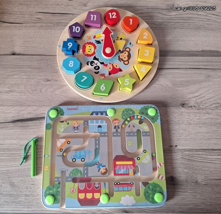 2 ξύλινα εκπαιδευτικά παιχνίδια