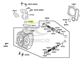 O-ring Εισαγωγής Καρμπυρατέρ Kymco Nexxon.50 2007 - 2008 91306-LBA8-C10