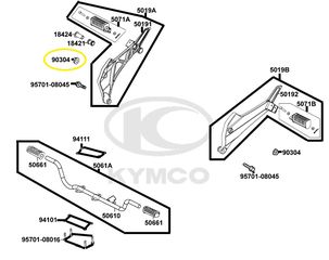 Παξιμάδι Αξονα Ψαλιδιού 10mm Kymco Nexxon.50 2007 - 2008 90304-LBA8-C10