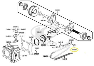 Βίδα Γλύστρας Καδένας Επάνω Kymco Movie.125 2001 - 2003 14531-GLR0-001