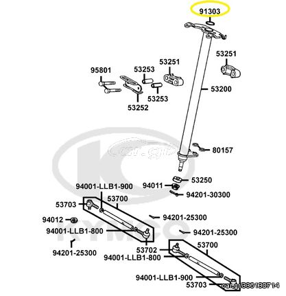 O-ring Τάφ Πηρουνιού Kymco Mxer.50 LA10AE(GR) 2002 - 2003 91303-LLB1-900