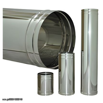 Airduct Hellas Ανοξείδωτος Σωλήνας Καπνοδόχου Μονού Τοιχώματος 1m Φ80 0.5mm