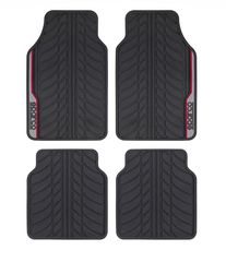 Πατάκια Λάστιχο μαύρο-κόκκινο 4τμχ Sparco - 185.SPF507RD