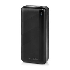Power Bank NEDIS 30.000 mAh με δύο εξόδους USB 1x USB Type-A, 1x USB Type-C σε μαύρο χρώμα με δυνατότητα γρήγορης φόρτισης smartphone έως και 12 φορές