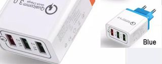 5G EPOCH Φορτιστής 3 Θυρων USB-A με καλωδιο MICRO USB , γρηγορης φορτισης 18watt, 5V-9V-12V Λευκός (LDO-B06)