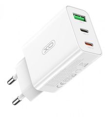XO Φορτιστής Χωρίς Καλώδιο με Θύρα USB-A και 2 Θύρες USB-C 20W Power Delivery / Quick Charge 3 Λευκός (L101)