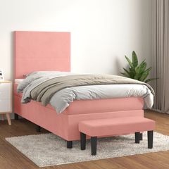 ΚΡΕΒΑΤΙ BOXSPRING ΜΕ ΣΤΡΩΜΑ ΡΟΖ 80 X 200 ΕΚ. ΒΕΛΟΥΔΙΝΟ 3137694