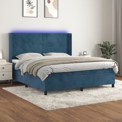 ΚΡΕΒΑΤΙ BOXSPRING ΜΕ ΣΤΡΩΜΑ & LED ΣΚ. ΜΠΛΕ 160X200ΕΚ. ΒΕΛΟΥΔΙΝΟ 3139455