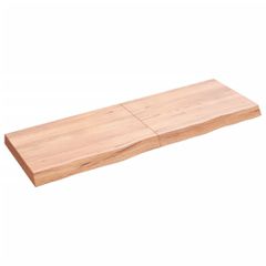 Ράφι Τοίχου Ανοιχτό Καφέ 120x40x(2-6)εκ. Επεξ. Μασίφ Ξύλο Δρυός 363695