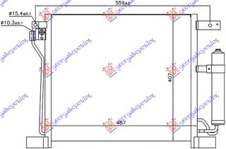 Ψυγειο A/C 1.6 Dic Turbo Βενινη (485x400x16) Nissan Juke 15-19 - 577106420