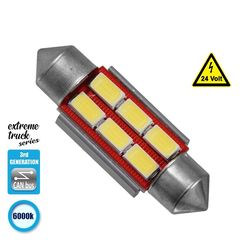 Σωληνωτός LED Extreme Truck Series Can-Bus 3ης Γενιάς 36mm 4.5w 24V Ψυχρό Λευκό 6000k GloboStar 81342