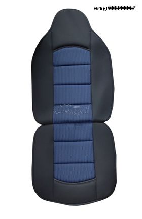 Ημικαλυμματα Καθισματων Lux ΜΑΥΡΟ/ΜΠΛΕ Πολυεστερ Με Velcro & Ενσωματωμενα Προσκεφαλα Race Axion - 2 ΤΕΜ.