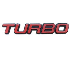 Αυτοκόλλητο Σήμα "Turbo" Κόκκινο - Μαύρο 11.5x1.8cm 1Τμχ