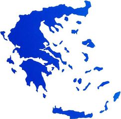 Αυτοκόλλητος Χάρτης Ελλάδα Μπλε 11x9cm 1Τμχ
