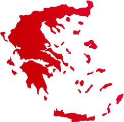 Αυτοκόλλητος Χάρτης Ελλάδα Κόκκινος 11x9cm 1Τμχ