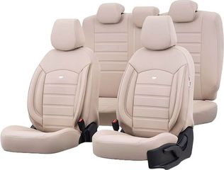 Καλύμματα Αυτοκινήτου Otom Inspire Design Universal Full Δερματίνη Σετ Εμπρός / Πίσω Μπεζ INS-3509 11 Τεμάχια
