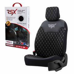 Ημικάλυμμα Αυτοκινήτου Otom Rsx Diamond Sued / Δερματίνη Κεντητή Καπιτονέ Μαύρο Με Άσπρη Ραφή RSXT-102 1 Τεμάχιο
