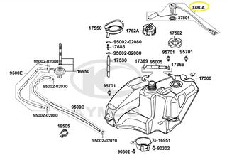 Φλοτέρ Βενζίνας Kymco Supe-r 9 50S 2006 - 2007 3780A-KGB5-E00