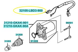 Καλωδίωση Μίζας Kymco Mxu.50 Reverse LB10AE (Gr) 2006 - 2014 32105-LBD3-900