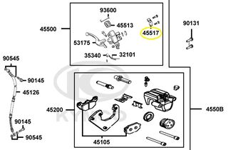 Καβαλέτο Βάσης Μανέτας Kymco B&W.50; 2001 - 2007 45517-KFAF-910