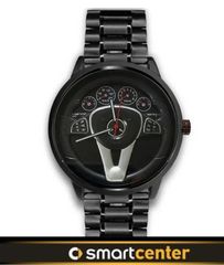 Ανοξείδωτο τρισδιάστατο ρολόι σε σχήμα τιμονιού αυτοκινήτου (2χρώματα)
