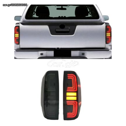 Πίσω φανάρια full led Nissan Navara D40 2005-2015 Smoked Led Tail Lights 